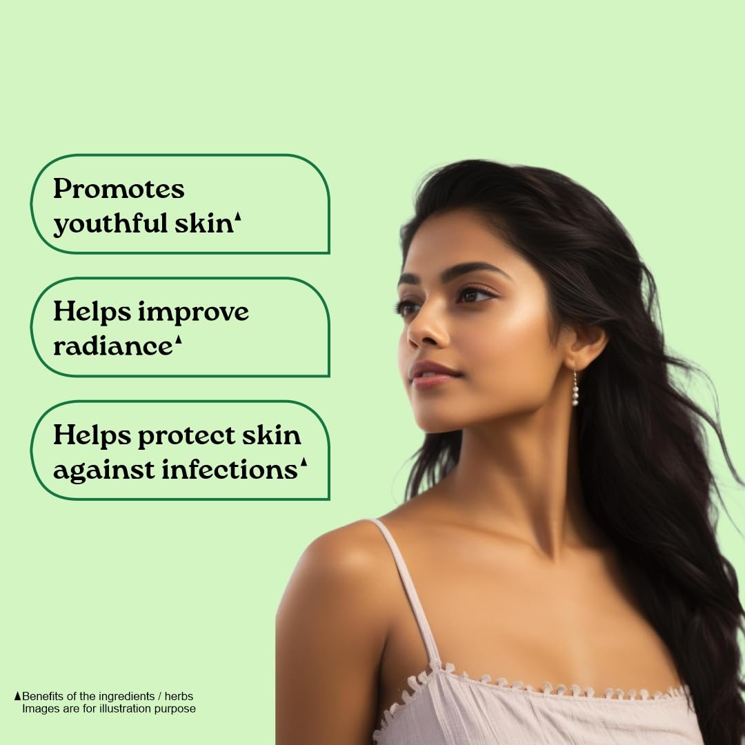 Organic India Beautiful Skin Capsules - 60 Veg Caps, For Healthy, Radiant & Glow, Helps Rejuvenate Skin & Naturally Purify The Blood, GMP & NPOP Certified Organic