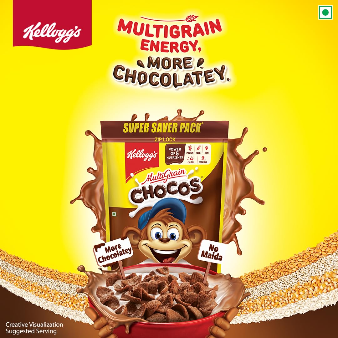 Kellogg's Multigrain Chocos For Kids, Power Of 5 Nutrients Protein, Fibre, Iron, Calcium, Vitamins - 1.05 kg