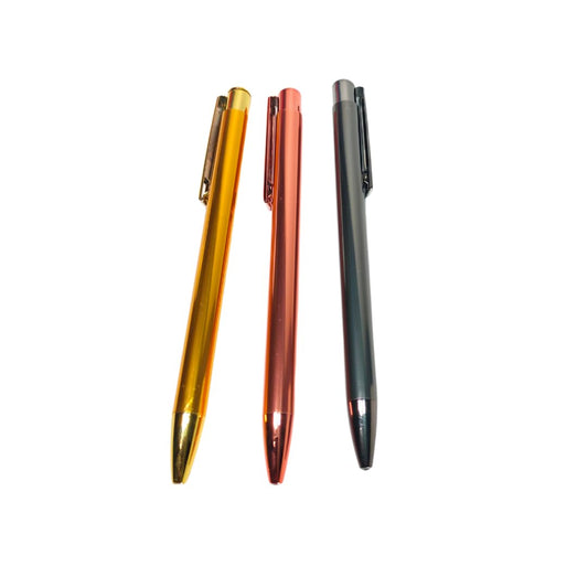 Submarine 725 Black Color Body With Black And Silver Line Checked Cap With Silver Clip Fine Tip Twist Type Ball Pen