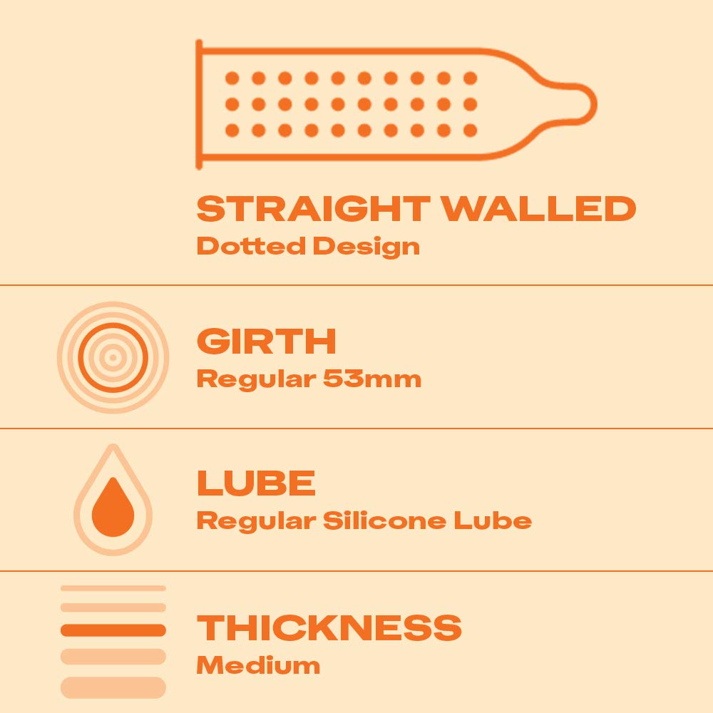 Durex Extra Dotted Condoms for Men - 3 Count