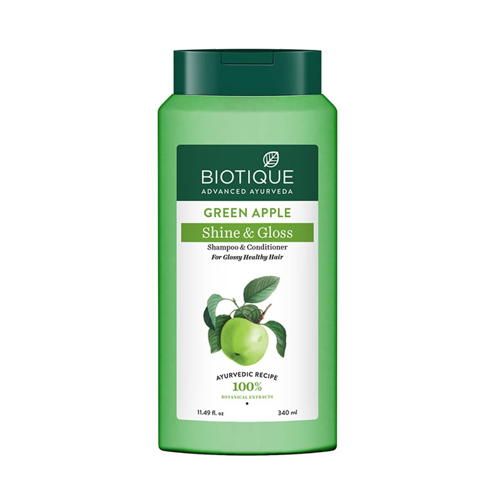 Biotique Green Apple Shine & Gloss Shampoo & Conditioner| All Skin Types | 340ml