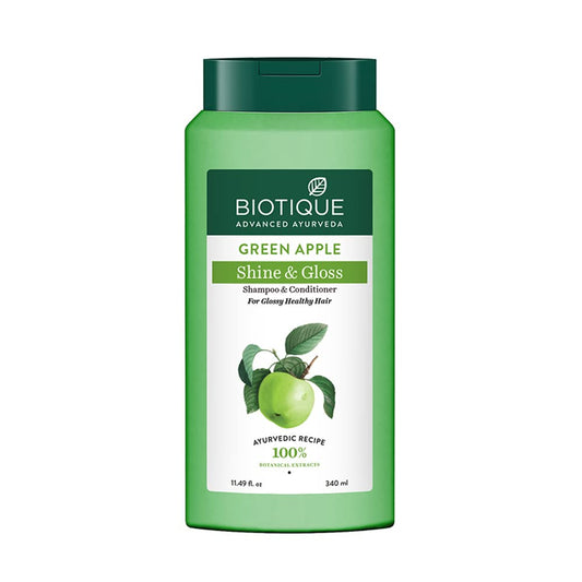 Biotique Green Apple Shine & Gloss Shampoo & Conditioner| All Skin Types | 340ml