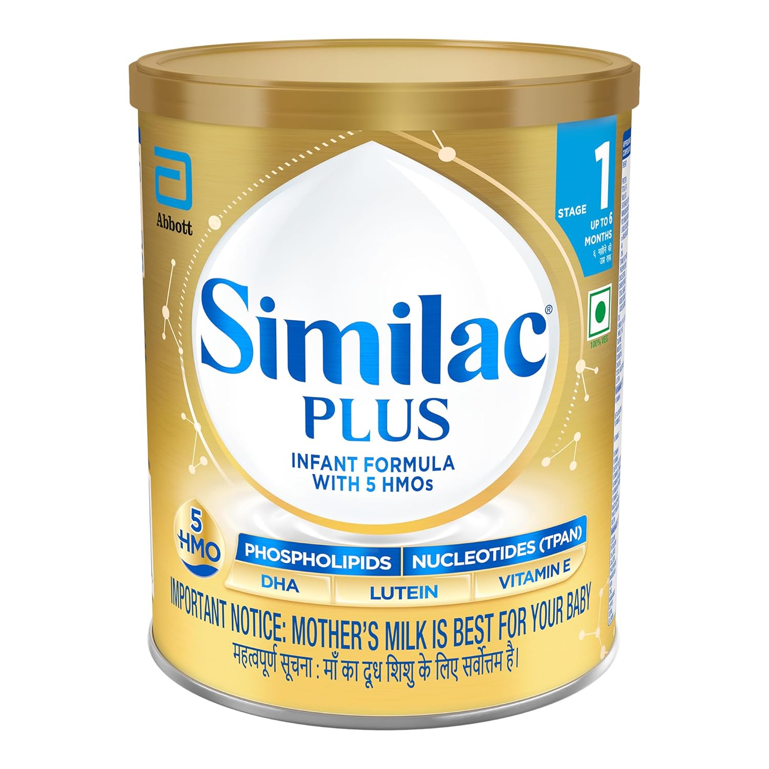 Similac Plus Stage 1 Infant Formula, Up to 6 Months, 400g Tin