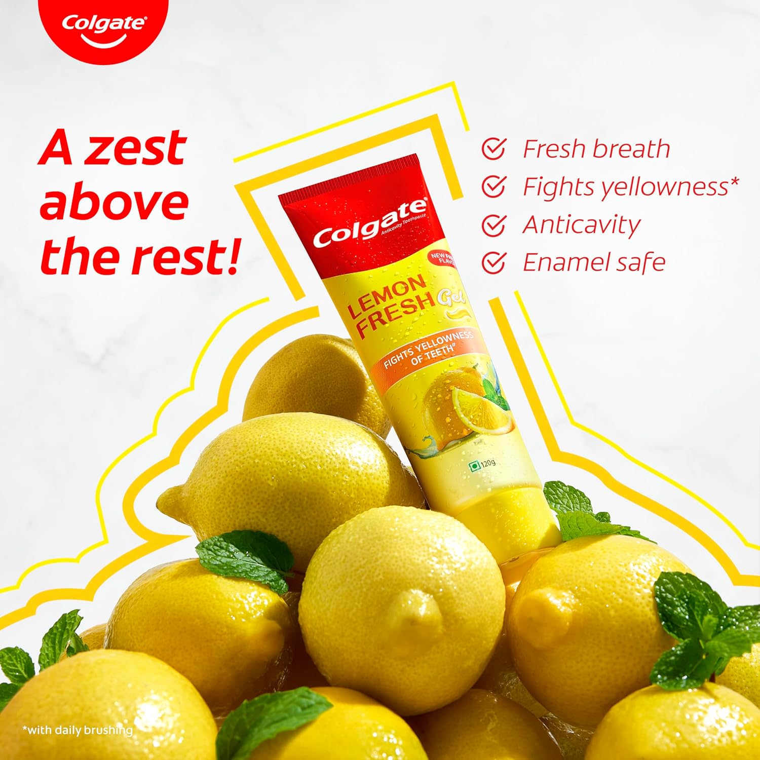 Colgate Lemon Fresh Gel Toothpaste | Tooth Paste Fights Yellowness of Teeth 120gm