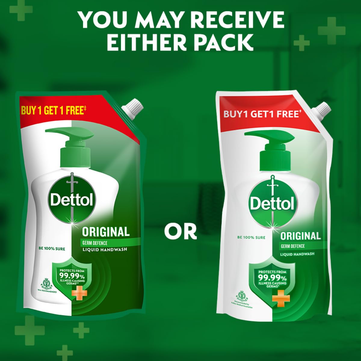 Dettol Liquid Handwash Refill - Original Hand Wash- 675ml, (Buy 1 Get 1 Free)