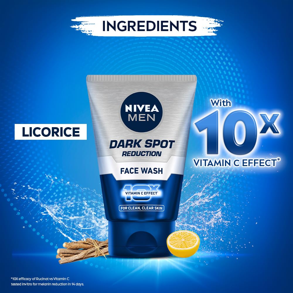 Nivea Dark Spot Reduction Men Face Wash - 100 gm