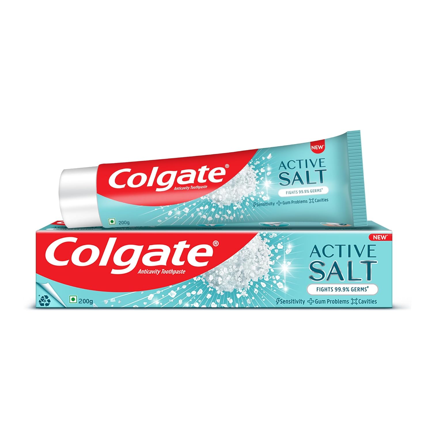 Colgate Active Salt Toothpaste, Germ Fighting Gum Care Toothpaste, 200g