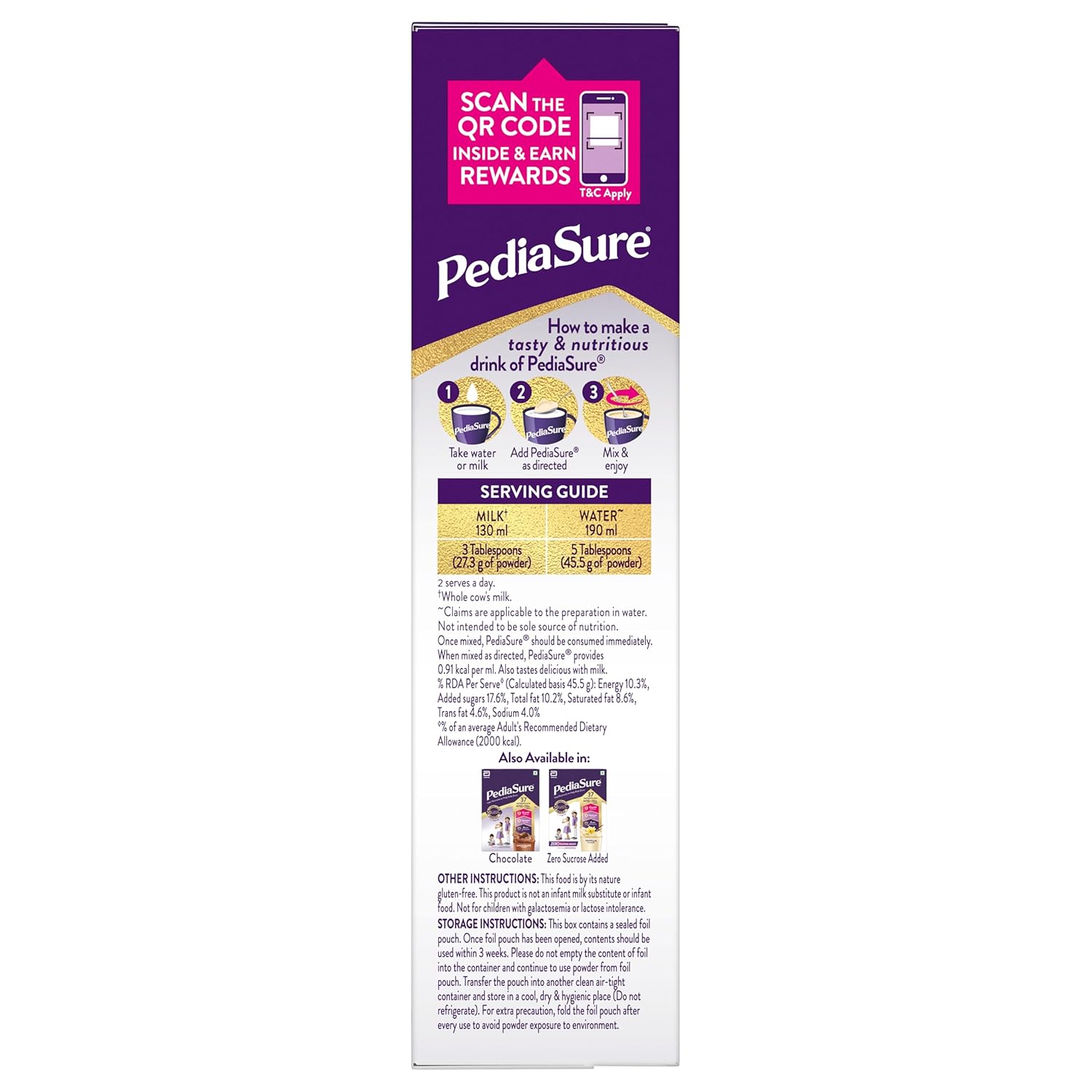 Pediasure Nutritional Drink Powder, Vanilla 375gm