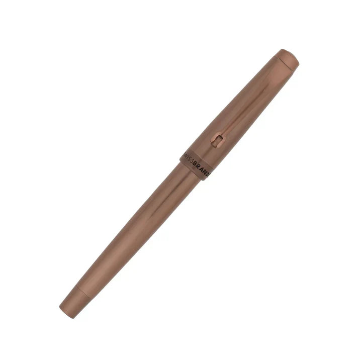 SWISSBRAND Echelon 2518 Matte brown Rollerball Pen with brown trim