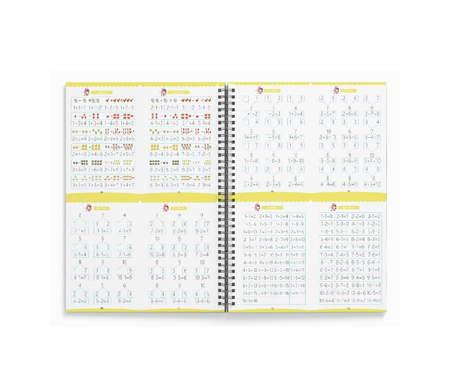 Wonder Magic Maths Practice Workbook for Preschoolers Count, Match & Solve Simple Problems  |  Spiral-bound