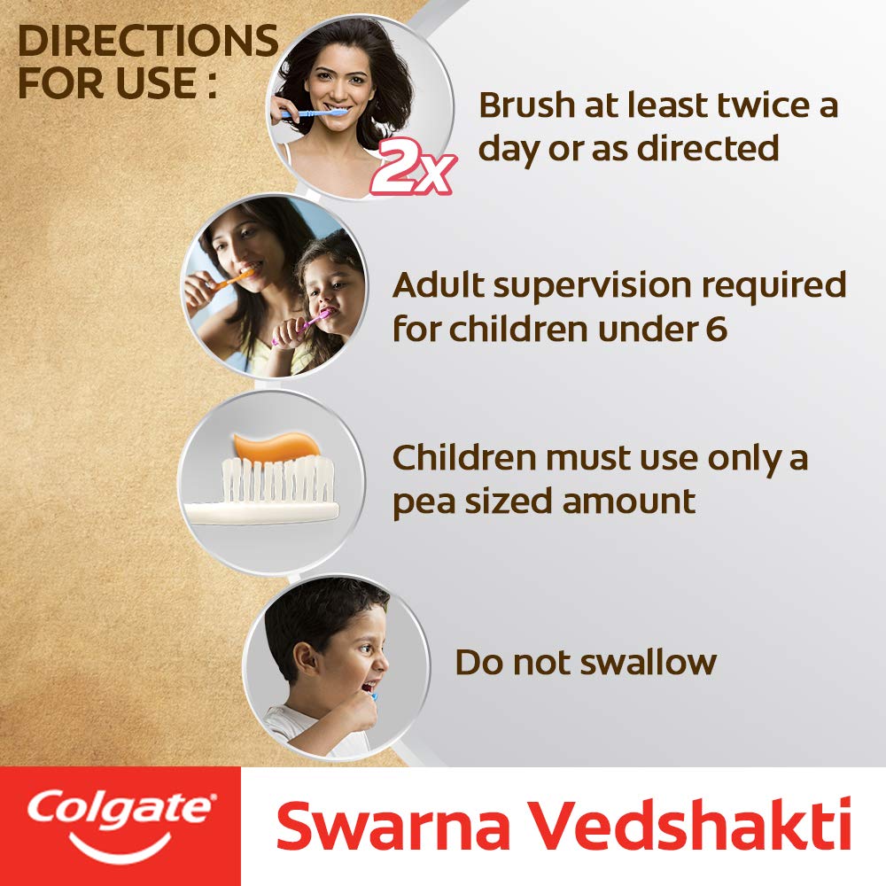 Colgate Swarna Vedshakti Toothpaste - 300Gm - Massage, Freshness, Strengthening