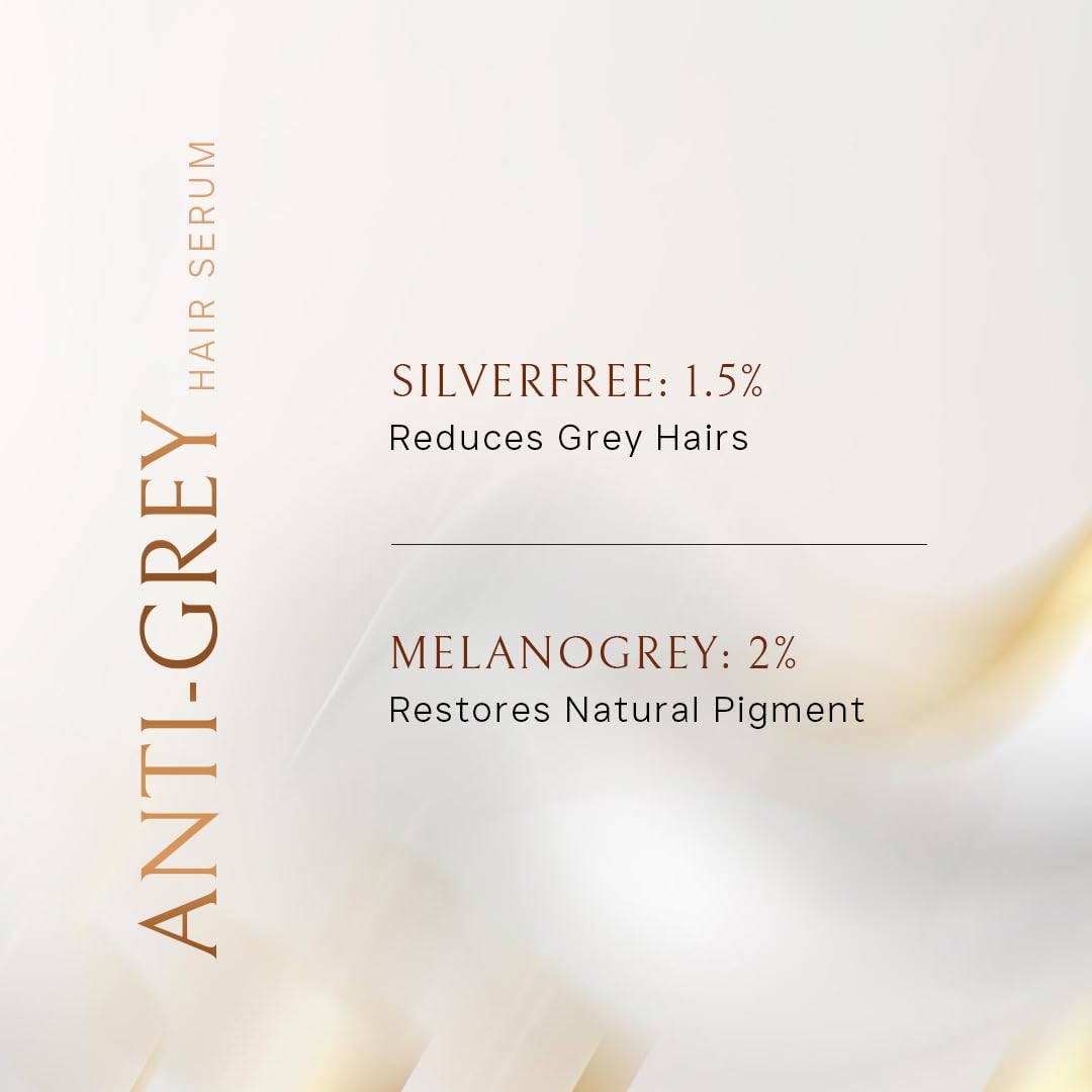 Flawora Anti-Grey Hair Serum With 1.5% Silverfree And 2% Melanogrey For Reversing Grey Hair - 50 ml