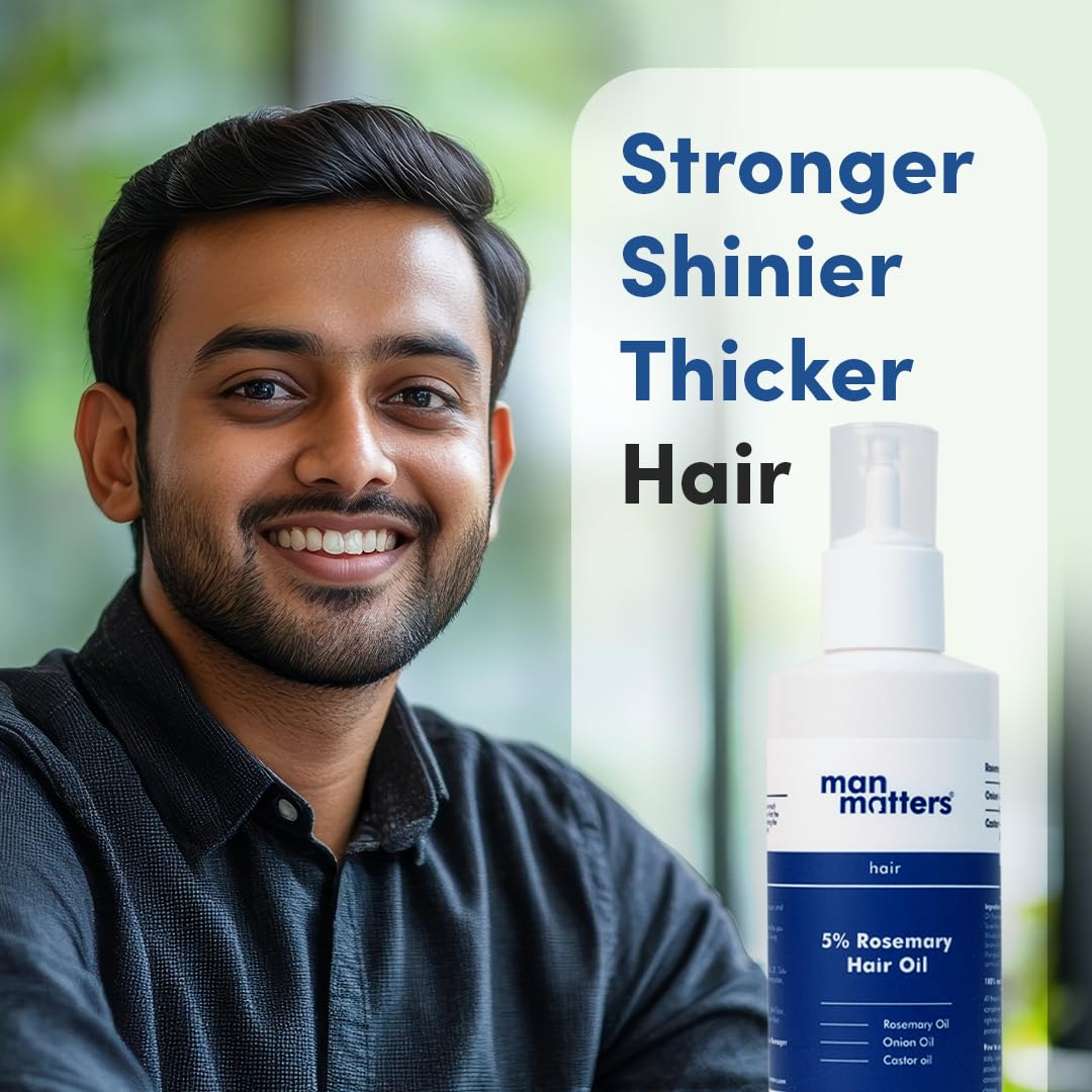 Man Matters Hair Oil With Rosemary, Onion, Bhringraj, Shikkai, Brahmi & Amla Oils - 100 ml