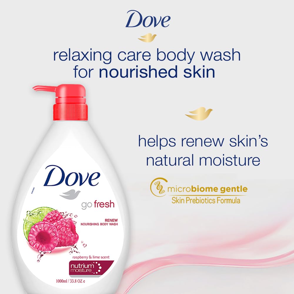 Dove Body Wash - Renew Raspberry & Lime Scent Nourishing - 1000 ml - Pack of 1