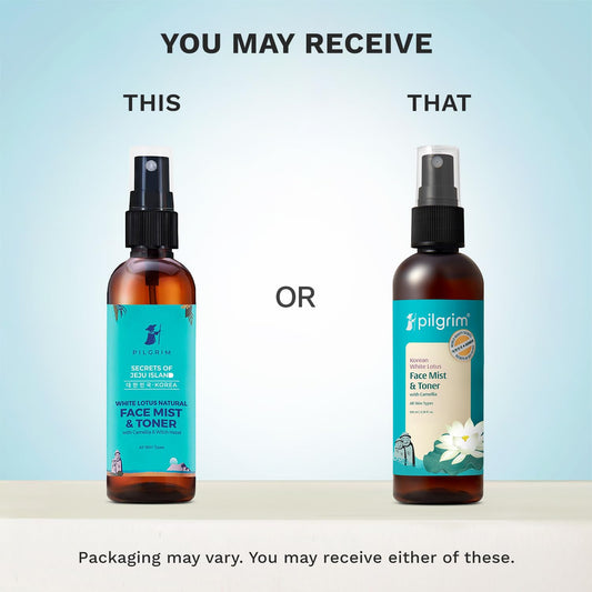 Pilgrim Korean Beauty White Lotus Refreshing Face Mist & Toner With Camellia & Witch Hazel For Glowing Skin - 100 ml