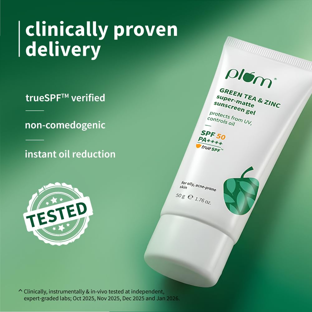 Plum Green Tea & Zinc Super-Matte Sunscreen Gel SPF 50 PA ++++ - 50 gm