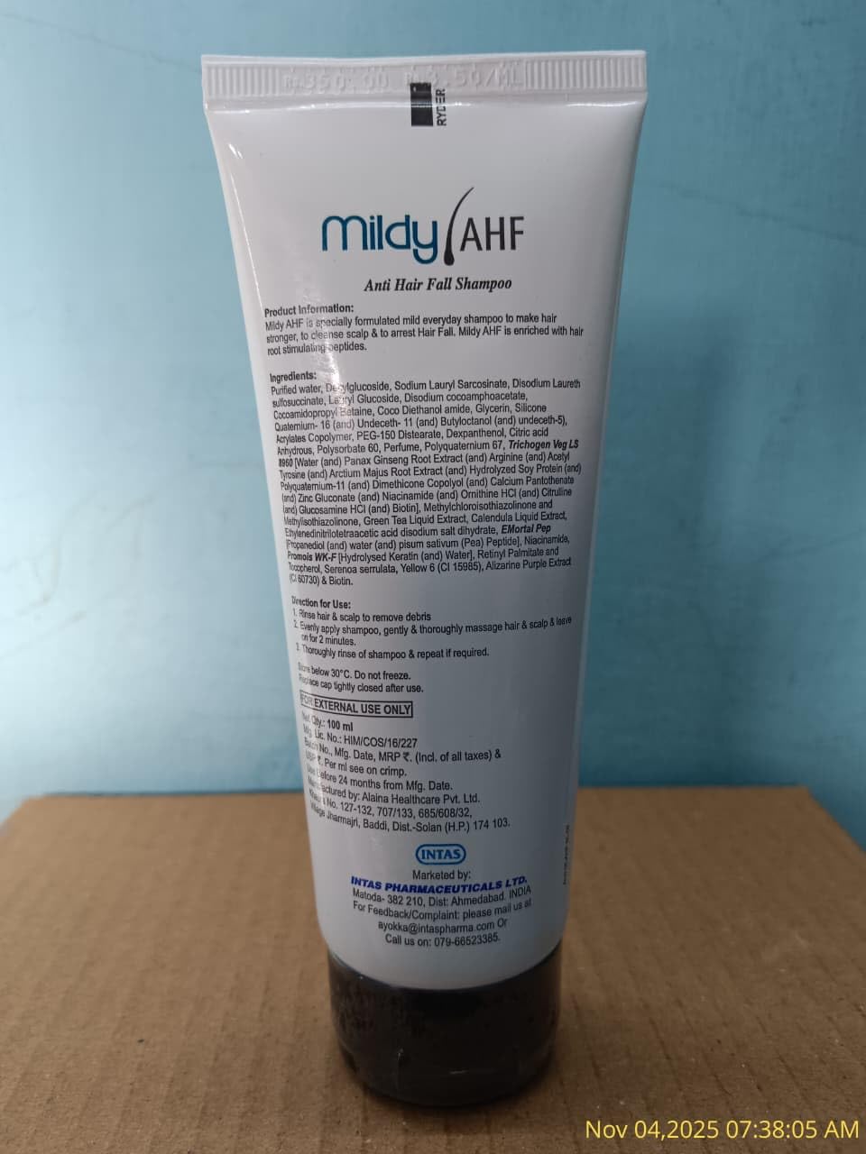Intas Mildy AHF Anti Hair Fall Shampoo - 100 ml
