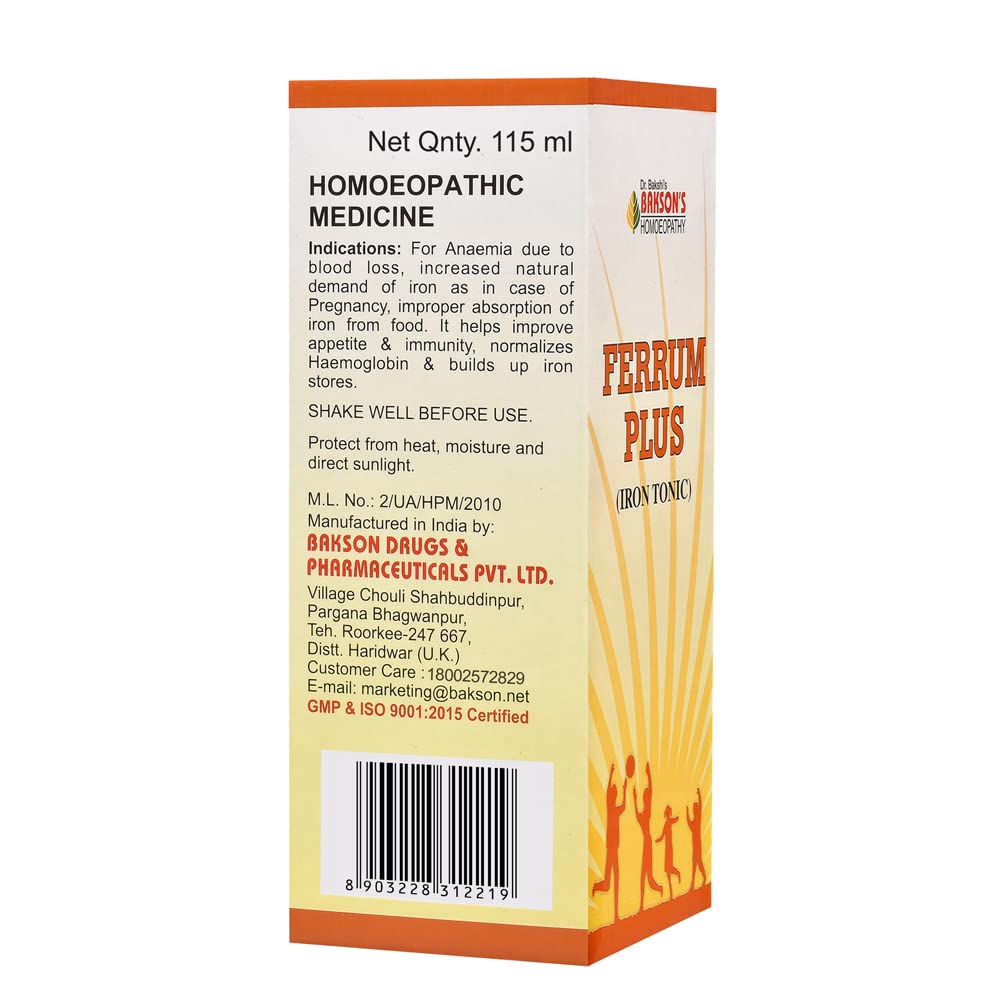 Bakson's Homeopathy Ferrum Plus - 115 ml