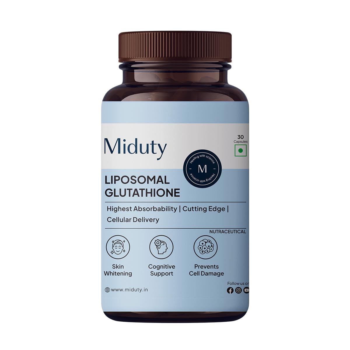 Miduty by Palak Notes Liposomal Glutathione Capsules - 30 caps