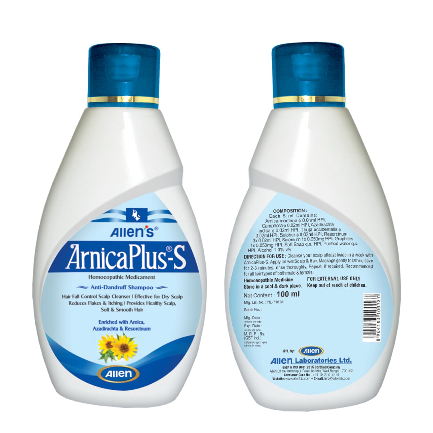 Allen's Homeopathy ArnicaPlus-S Anti Dandruff Hair & Scalp Cleanser - 100 ml