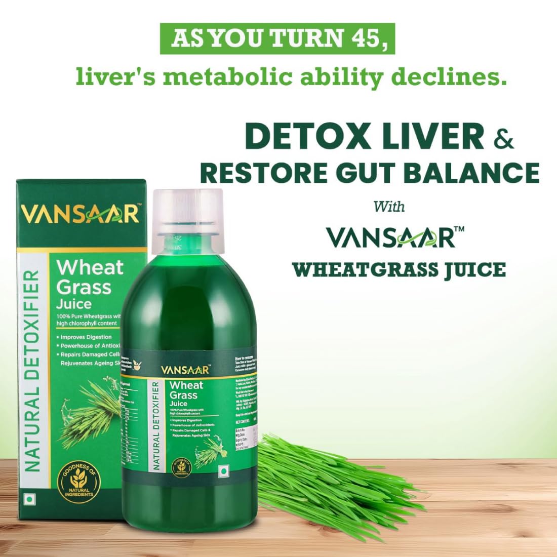 Vansaar Wheatgrass Juice, 500 ml