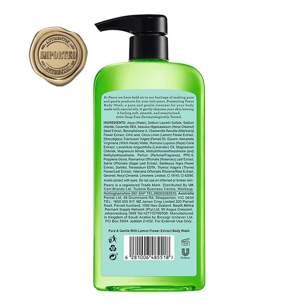 Pears Pure & Gentle Body Wash Lemon Flower Extract - 500 ml