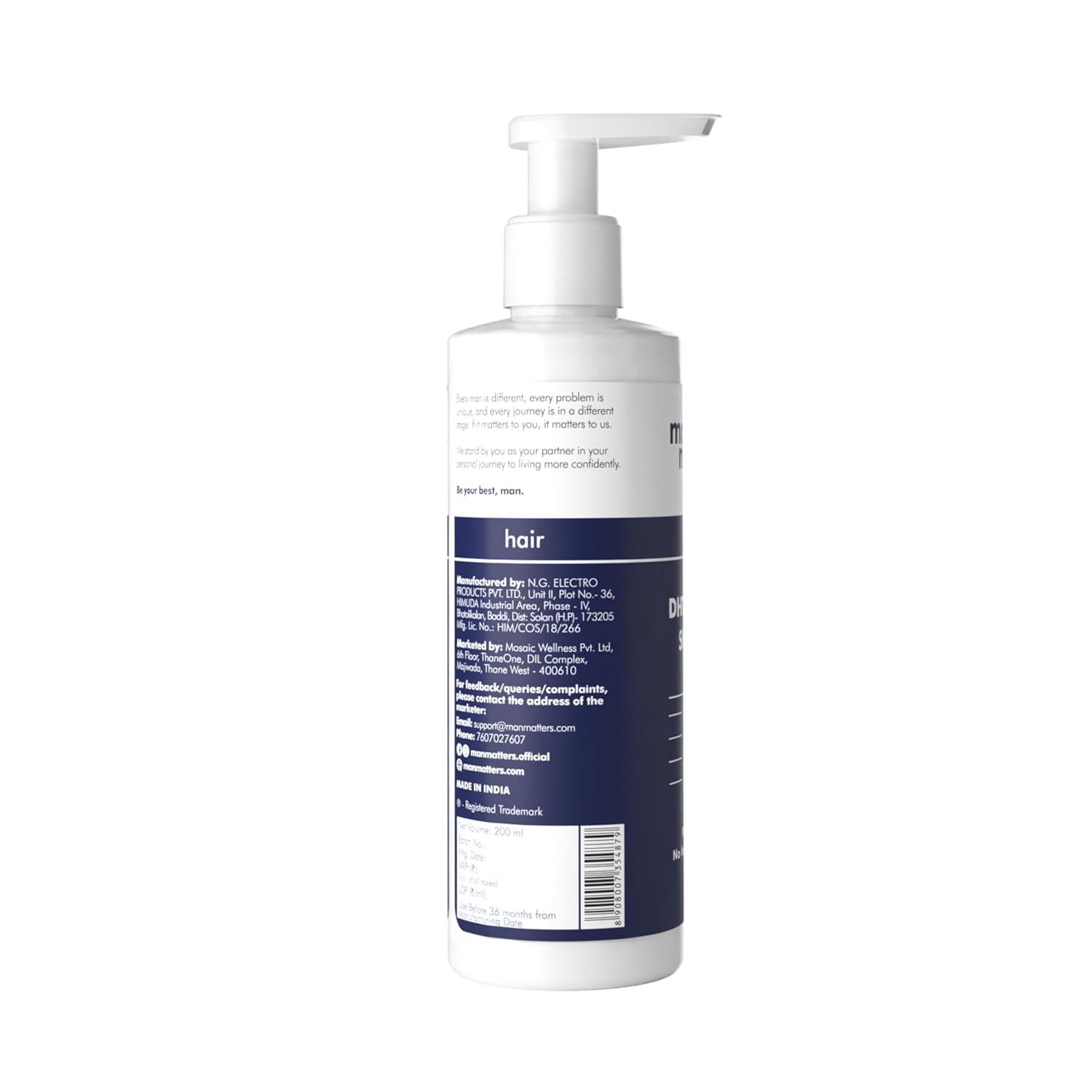 Man Matters Anti Hair Fall DHT Blocking Shampoo With Argan Oil, Biotin, Caffeine - 200 ml