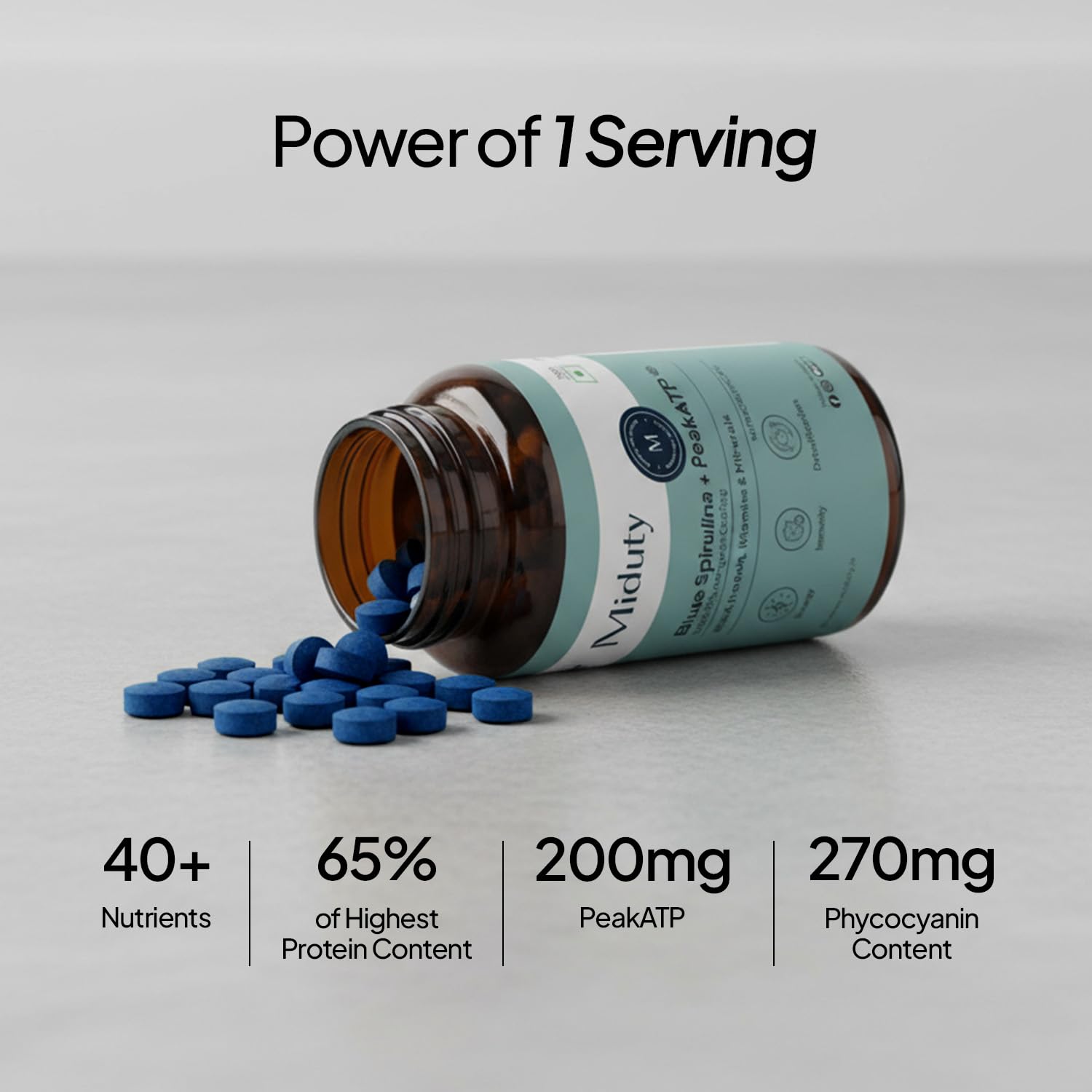 Miduty by Palak Notes Blue Spirulina Tablets - 120 tabs