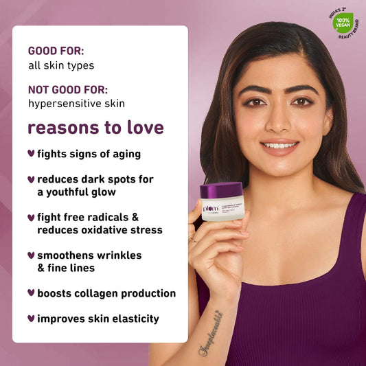 Plum 1% Resveratrol & Vitamin C Anti-Aging Moisturizer For Glowing Skin - 50 gm