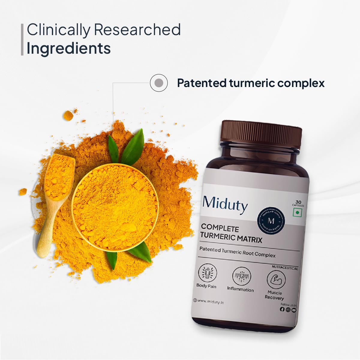 Miduty by Palak Notes Complete Turmeric Matrix Capsules - 30 caps