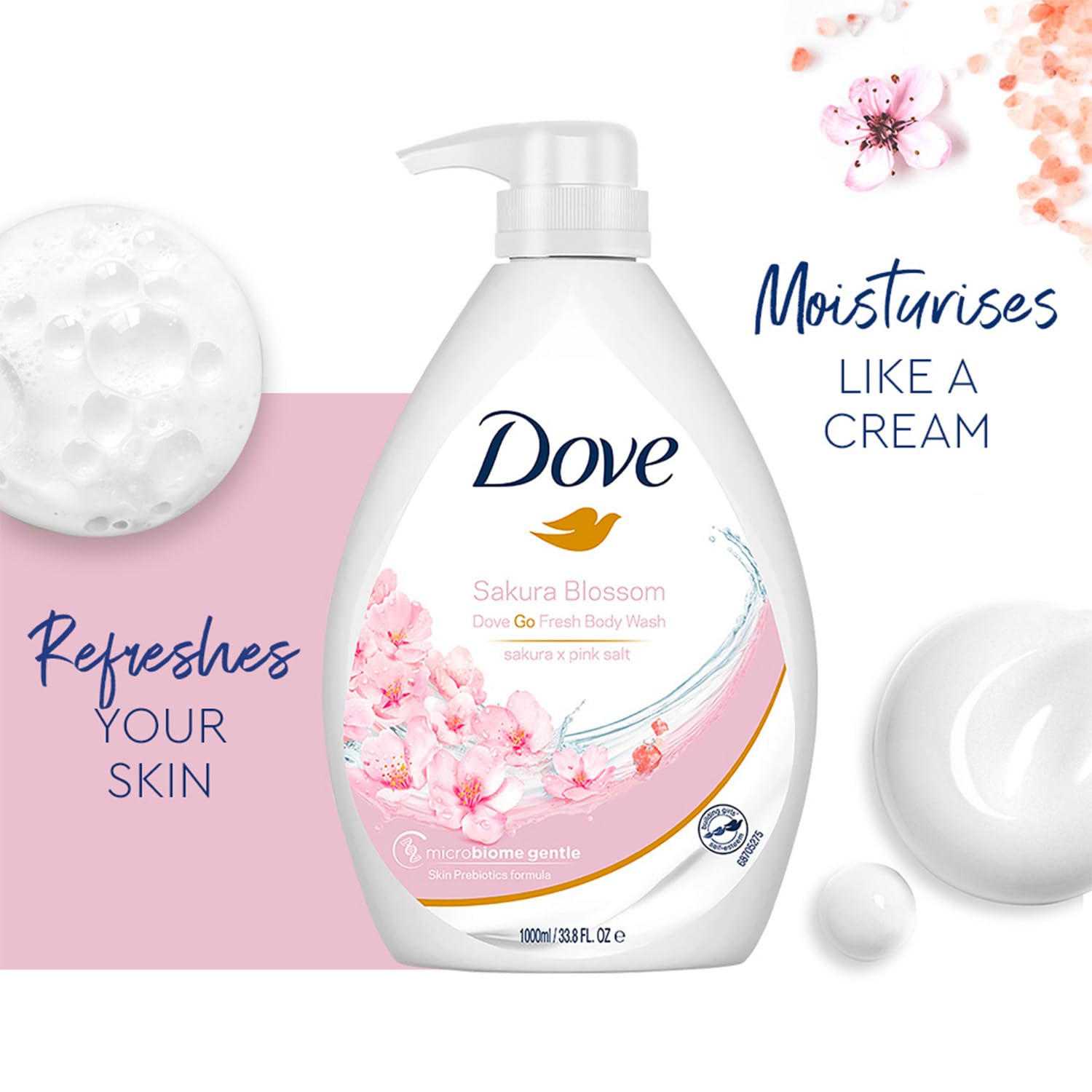 Dove Body Wash - Sakura Blossom Go Fresh - 1000 ml