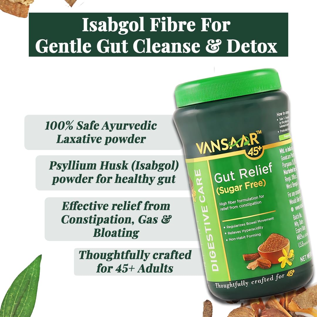 Vansaar 45+ Isabgol Gut Relief (Sugar free) 200g