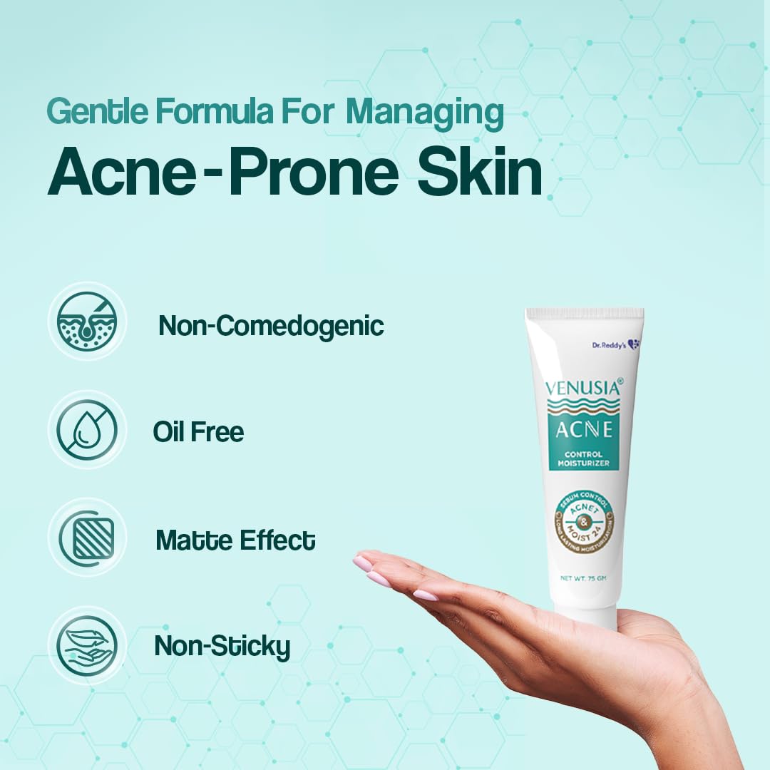 Dr. Reddy's Venusia Acne Control Moisturizer For Oily & Acne Prone Skin - 75 gm