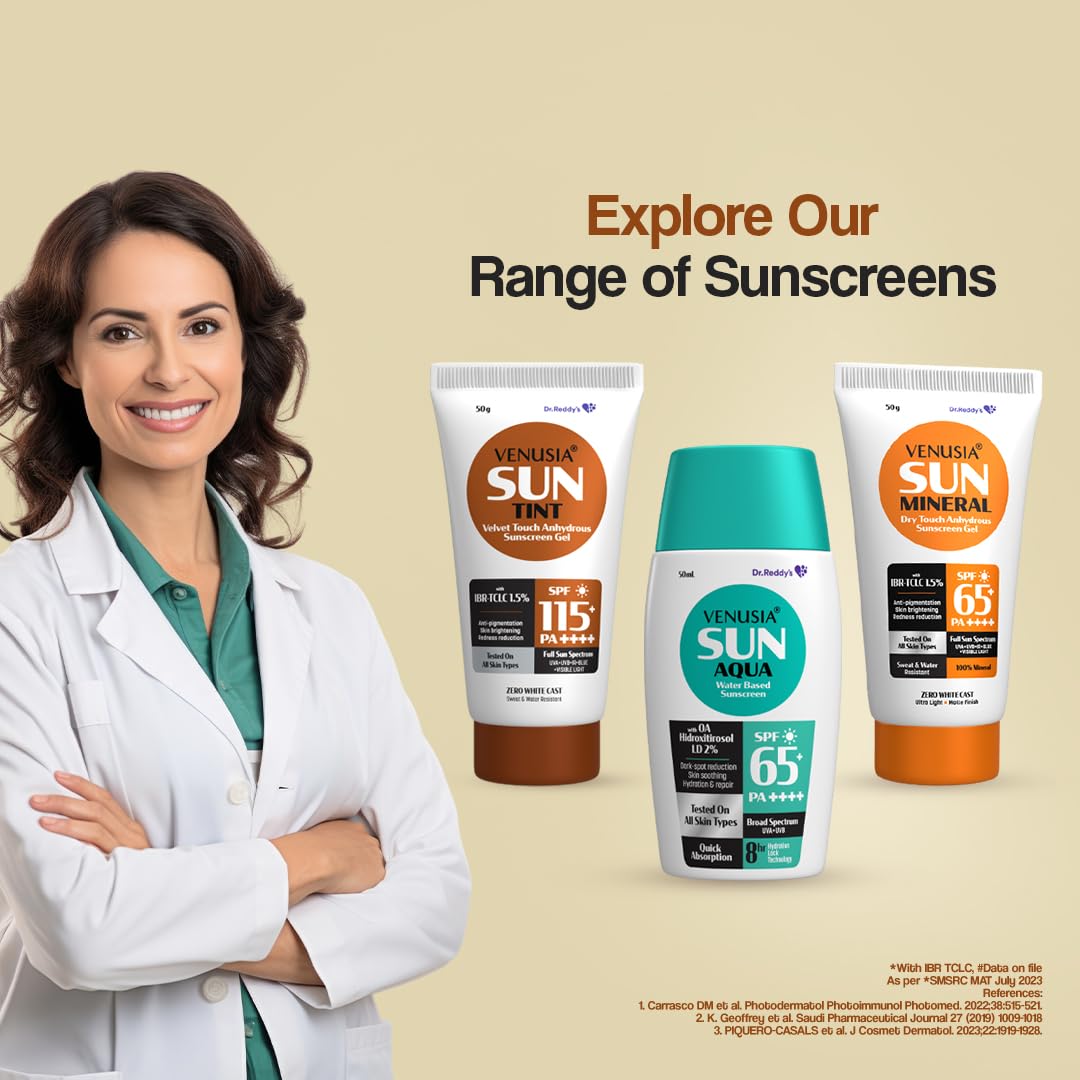 Dr. Reddy's Venusia Sun Tinted Sunscreen Gel SPF 115 - 50 gm