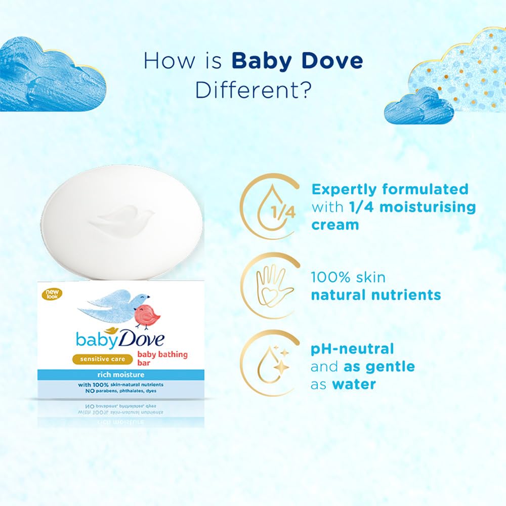 Baby Dove Rich Moisture Bathing Bar - Pack of 1 - 75 gm