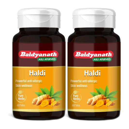 Baidyanath Haldi Tablets - 60 Tablets (Pack of 2) | Ayurvedic Turmeric Supplement