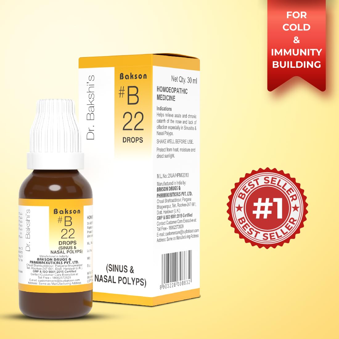 Bakson's Homeopathy B22 Sinus Drops - 30 ml