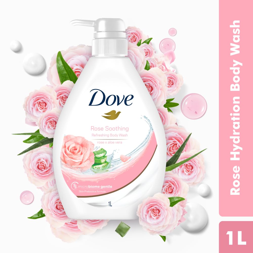 Dove Body Wash- Soothing Rose & Aloe Vera Body - 1000 ml - Pack of 1