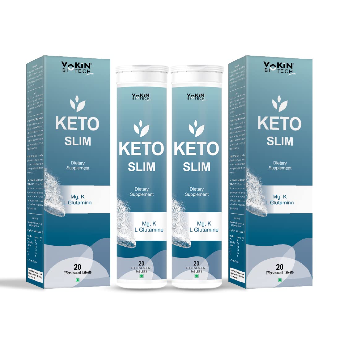 Vokin Biotech Keto Slim Tablets For Weight Loss Water Soluble (20 Tablets) Pack Of 2