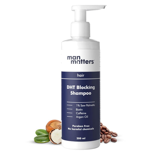 Man Matters Anti Hair Fall DHT Blocking Shampoo With Argan Oil, Biotin, Caffeine - 200 ml
