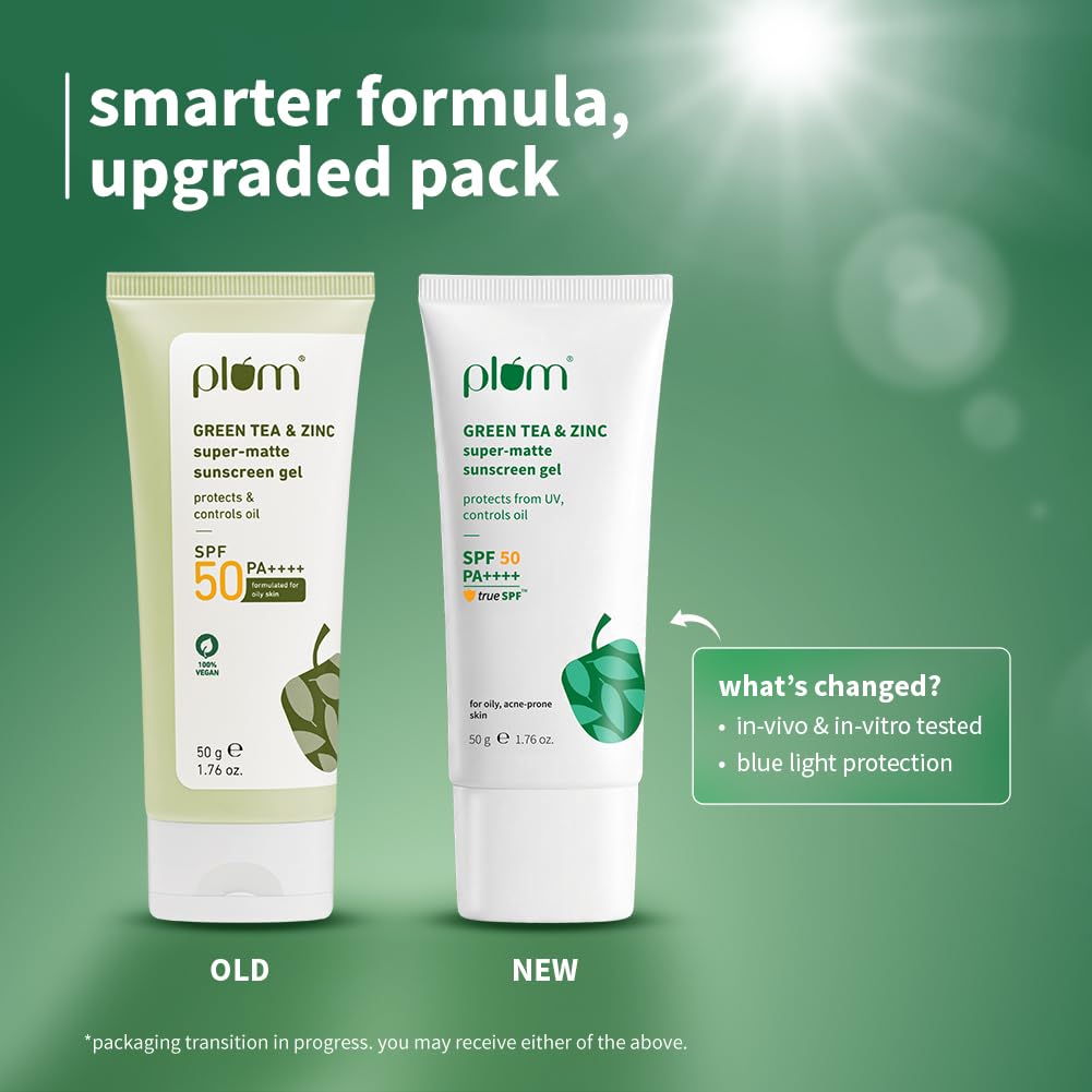 Plum Green Tea & Zinc Super-Matte Sunscreen Gel SPF 50 PA ++++ - 50 gm