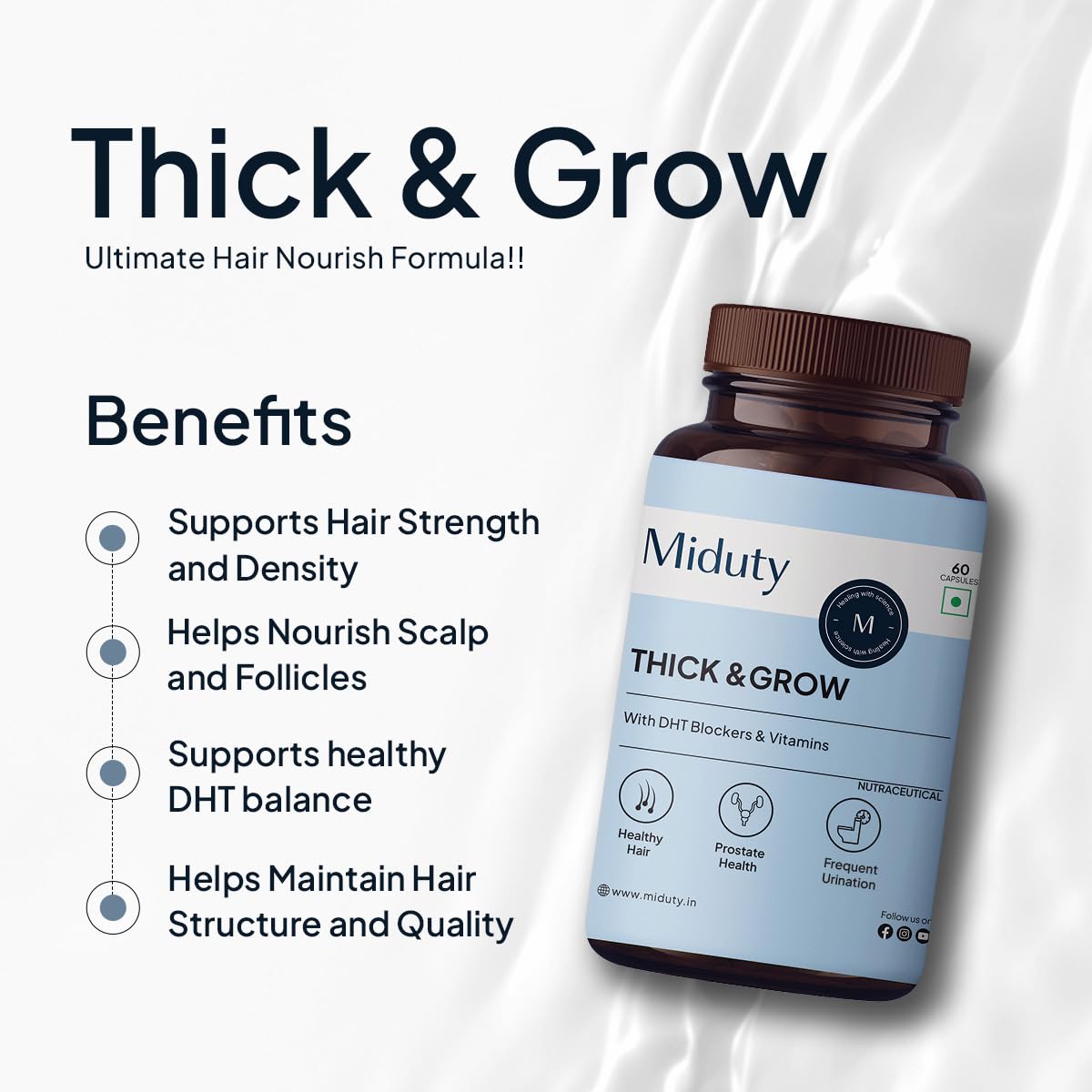Miduty by Palak Notes Thick & Grow Capsules - 60 caps