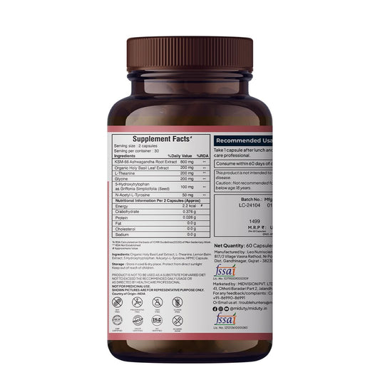 Miduty by Palak Notes Anxiety + Anger + Mood + Calm Capsules - 60 caps