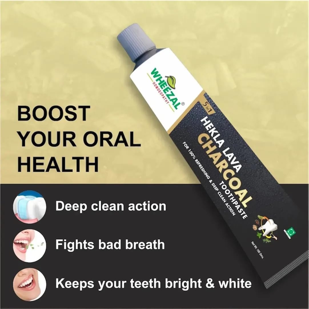 Wheezal Hekla Lava Charcoal Toothpaste - 100 gm