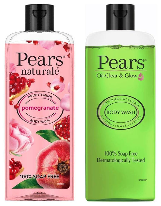Pears Oil Clear & Glow And Naturale Brightening Pomegranate Body Wash Combo - Combo