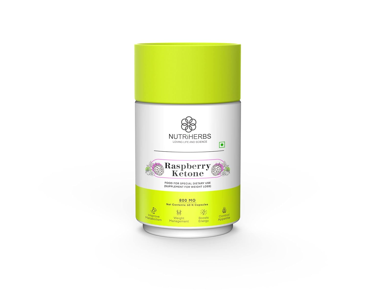 Nutriherbs Raspberry Ketone Veggie Capsules - 60 Caps