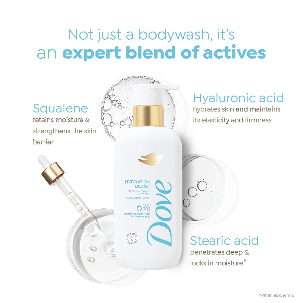 Dove 6% Hydrating Serum With Hyaluronic Acid Hydration Boost Bodywash - 300 ml