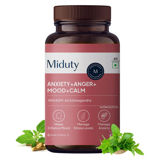 Miduty by Palak Notes Anxiety + Anger + Mood + Calm Capsules - 60 caps