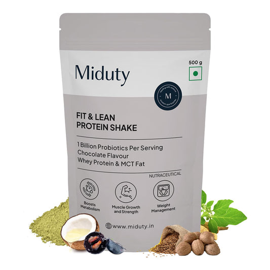Miduty by Palak Notes Fit & Lean Protein Shake - Chocolate - 500 gm
