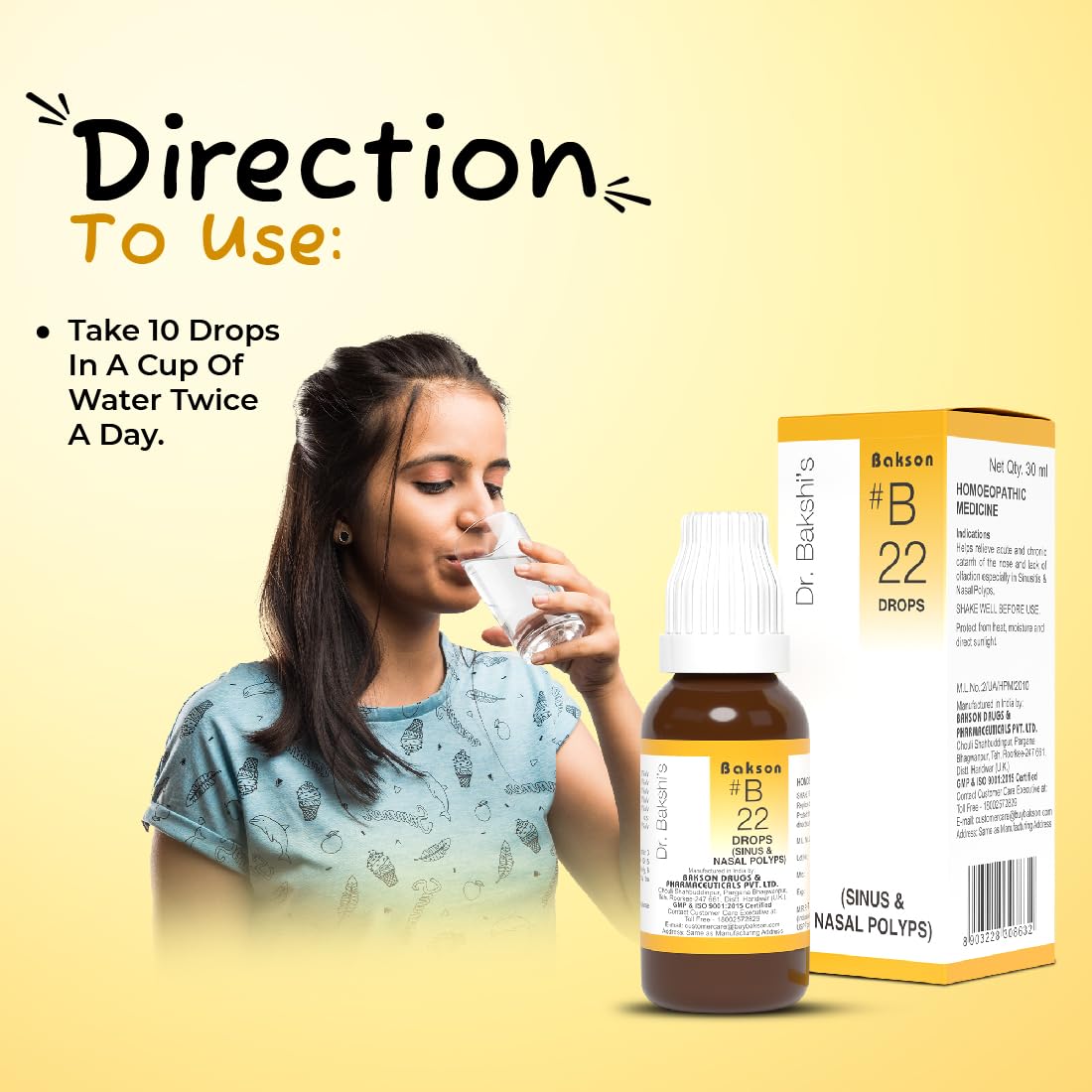 Bakson's Homeopathy B22 Sinus Drops - 30 ml
